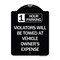 Signmission 1 Hour Parking Violators Will Towed Vehicle Owners Expense Alum Sign, 18" L, 24" H, BW-1824-24647 A-DES-BW-1824-24647 - alternate 1